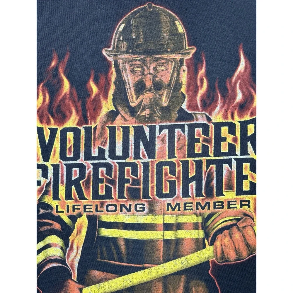 Vintage Y2K Volunteer Firefighter Lifelong Member Shirt - Men's XL